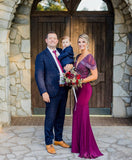 Rachel Allen Burgundy Beaded Gown - Size ~4 (Sold out online, See Notes)