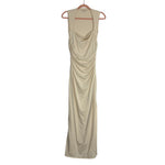 Abercrombie & Fitch Modal-Blend Collection Cream Ruched Side Slit Dress- Small Tall