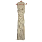 Abercrombie & Fitch Modal-Blend Collection Cream Ruched Side Slit Dress- Small Tall