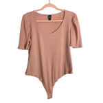 Wild Fable Blush Ribbed Puff Sleeve Bodysuit- Size XL (sold out online)