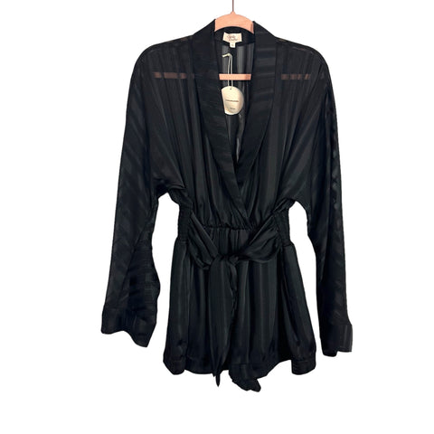 Camila Coelho Black Shimmer Semi Sheer Romper NWT- Size S (sold out online)