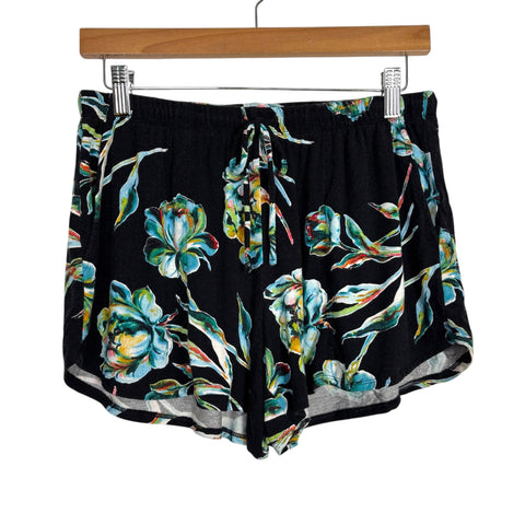 SOMA Impression Floral Black Cool Nights Shorts - Size S