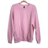 Gildan Light Pink Living Open Handed Crewneck Sweatshirt - Size M