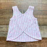 The Beaufort Bonnet Company White Pink Floral Design Criss Cross Back Top Shorts Set- Size 3T