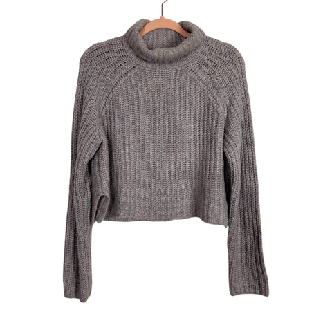Abercrombie & Fitch Grey Turtleneck Cropped Sweater - Size S