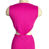 Shein Fuchsia Ribbed with Side Cut Outs and Side Slit Maxi Dress- Size XL