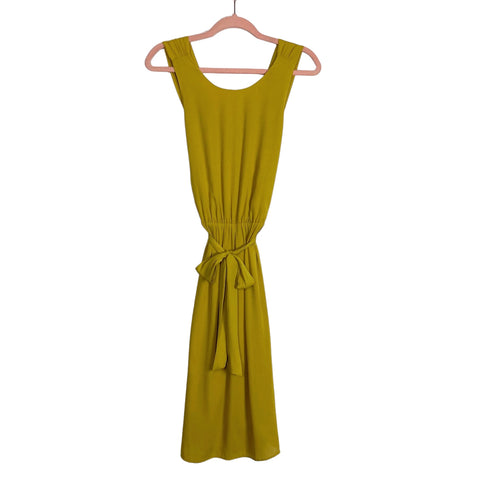 Zara Basic Collection Mustard Satin Belted Dress- Size S
