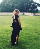 Proenza Schouler Black Silk Blend Textured Knit with Back Cut Outs and Ties Dress- Size 2 (see notes)