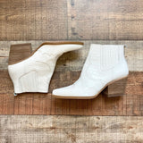 Sam Edelman White Snakeskin Leather Booties- Size 8.5