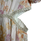 WAYF Cream Floral Linen Side Cutout Dress- Size XL