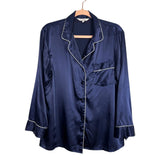 Lonxu Navy Satin Pajama Set- Size L