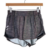 Lululemon Black/Multi-Color Striped with Side Mesh Peloton Running Shorts- Size 6