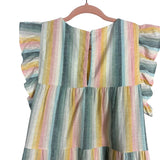 Show Me Your Mumu Pastel Striped Ruffle Sleeve Dress- Size M (sold out online)