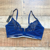 Lounge Navy Sheer Lace Royal Balcony Underwire Bra NWT- Size 36DD (we have matching underwear)