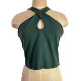 Lululemon Olive Front Keyhole Built in Shelf Bra Cropped Tank- Size 14