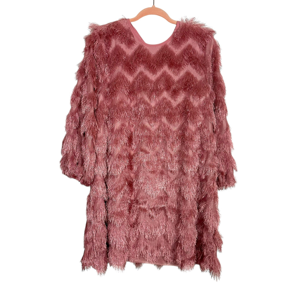 anthropologie pink fringe dress Hutch Sleeveless Fringe Maxi Dress