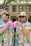 Holly Shae Design Pink Palm Leaf High/Low Tunic Top- Plus Size (fits like 18)