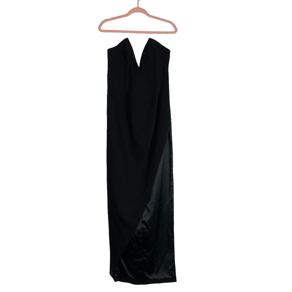 Meshki Black Natasha Pointed Corset High Slit Strapless Maxi Dress NWT The Saved Collection Meshki Black Natasha Pointed Corset High Slit Strapless Maxi Dress NWT The Saved Collection