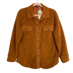 BTFBM Brown Fleece and Corduroy Shacket NWT- Size S