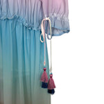 Goodnight Macaroon Patricia V-Neck Gradient Ruffled Dress - Size M