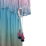 Goodnight Macaroon Patricia V-Neck Gradient Ruffled Dress - Size M