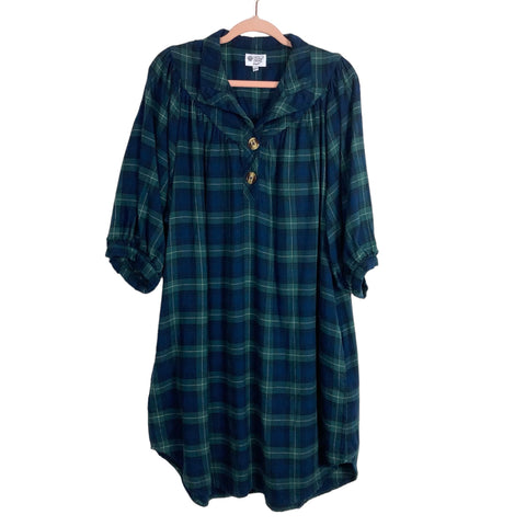 Holly Shae Design Blue and Green Plaid Dress- Size XL/XXL
