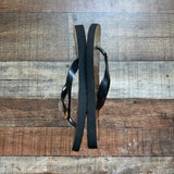 Tory Burch Black/Animal Print Flip Flops- Size ~7 (see notes)