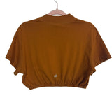 Alo Mock Neck Cropped Cinched Waist Top- Size S