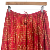 Free People Red Printed Drawstring Waist Skirt and Top Set NWT- Size XS