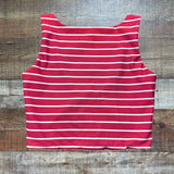 YPB Red and White Striped Cropped Tank- Size L