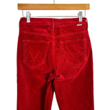 Mother Red Corduroy Frayed Hem Pants- Size 25 (Inseam 26”)