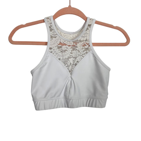 Onzie Flow White Crochet Sports Bra- Size S/M (we have matching leggings)