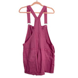 No Brand Berry Denim Short Overalls- Size XL