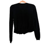 Pink Lily Black Open Knit Button Front Sweater Cardigan- Size S (sold out online)
