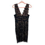 Just Me Black Lace Exposed Middle Dress- Size S