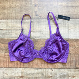 Lounge Purple Lace Silk Balcony Underwire Bra NWT- Size 34DD (we have matching underwear)