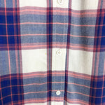 Paige Navy/Pink/White Plaid Button Up- Size M (see notes)