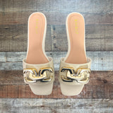 Bamboo Ivory Buzzing Sandal NWT - Size 8