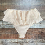 No Brand Cream Tiered Bikini Bottom- Size S (We Have Matching Top!)