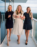Sail to Sable Ivory/Gold Metallic with Smocked Waist Shimmer and Shine Midi Dress- Size XXL (sold out online)