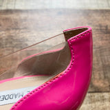 Steve Madden Neon Pink Clear Side Pointed Toe Stiletto Pumps- Size 10 (see notes)