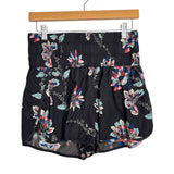 Free People Movement Black Floral Print Shorts - Size M