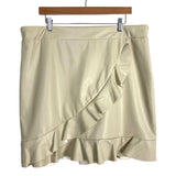 Amaryllis Cream Faux Leather Ruffle Skirt- Size 1X (sold out online)