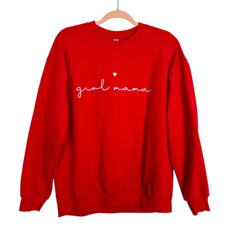 Gildan Red Girl Mama Crewneck Sweatshirt - Size L (See Notes)