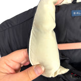 Ralph Lauren Black with Cream Stripe and Pockets Feather Down Puffer Vest- Size M (see notes)