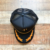 Otoo Black and Gold Mesh Back Adjustable Trucker Hat- One Size Fits Most (see notes)