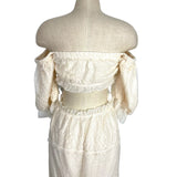 Skylar Rose Cream Prosha Tulle Off the Shoulder with Back Cut Out Tiered Maxi Dress NWT- Size S