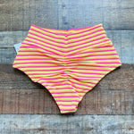 Montce Neon Stripe High Rise Added Coverage Bikini Bottoms NWT- Size S