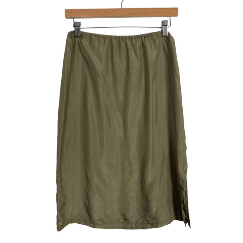 Raquel Allegra 100% Silk Side Slit Skirt- Size ~M (no size tag, fits like M)