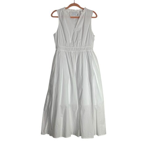 Time and Tru White V-Neck with Double Back Tie Sleeveless Dress- Size M